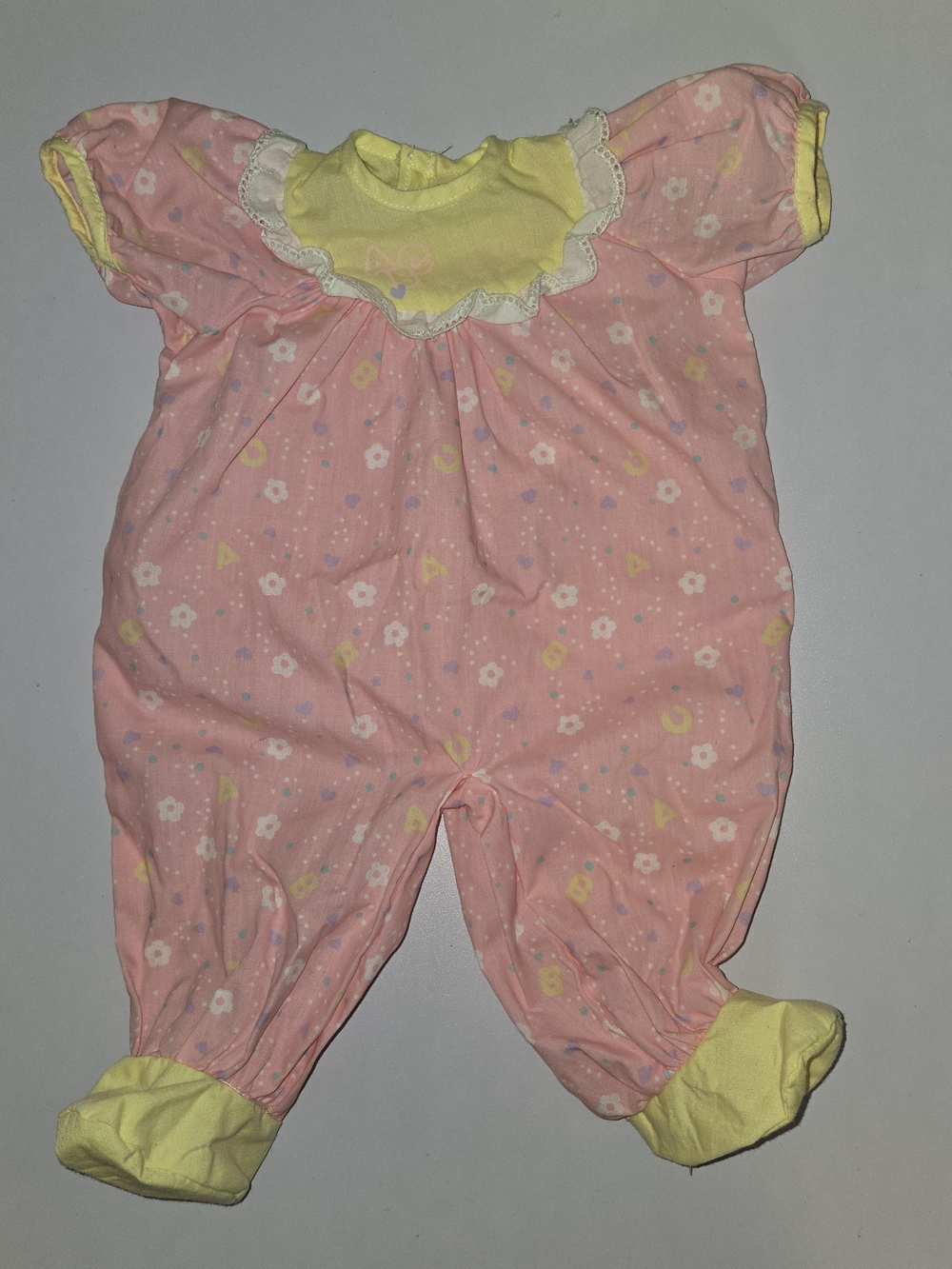 Vintage 18" Doll Pink Floral Jumpsuit Romper Eegee Goldberger